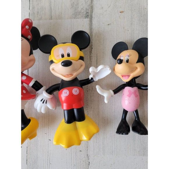 Disney Mickey Minnie Mouse swimming playset toy figure couple swimsuit - Picture 8 of 16